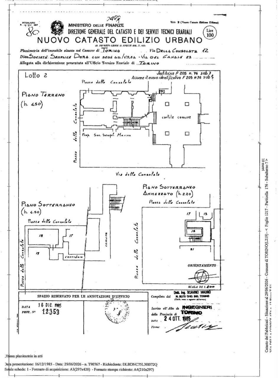 plan consolata - Cafeteria - Cold Bar Piazza della Consolata, Torino (neighborhood Quadrilatero Romano) - floor plans 1