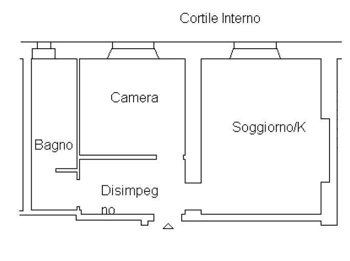 planimetria .png - One-room apartment Via Matteo Maria Boiardo 33, Milano (neighborhood Turro) - floor plans 1