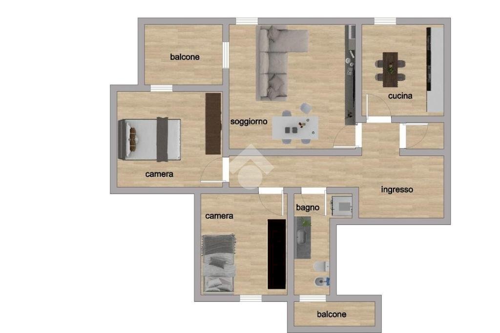 Three-room apartment Via Trento, Scandiano - floor plans 1