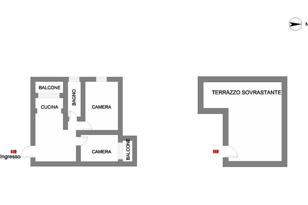 Trilocale Via Prà, Genova (zona Palmaro) - planimetria 1