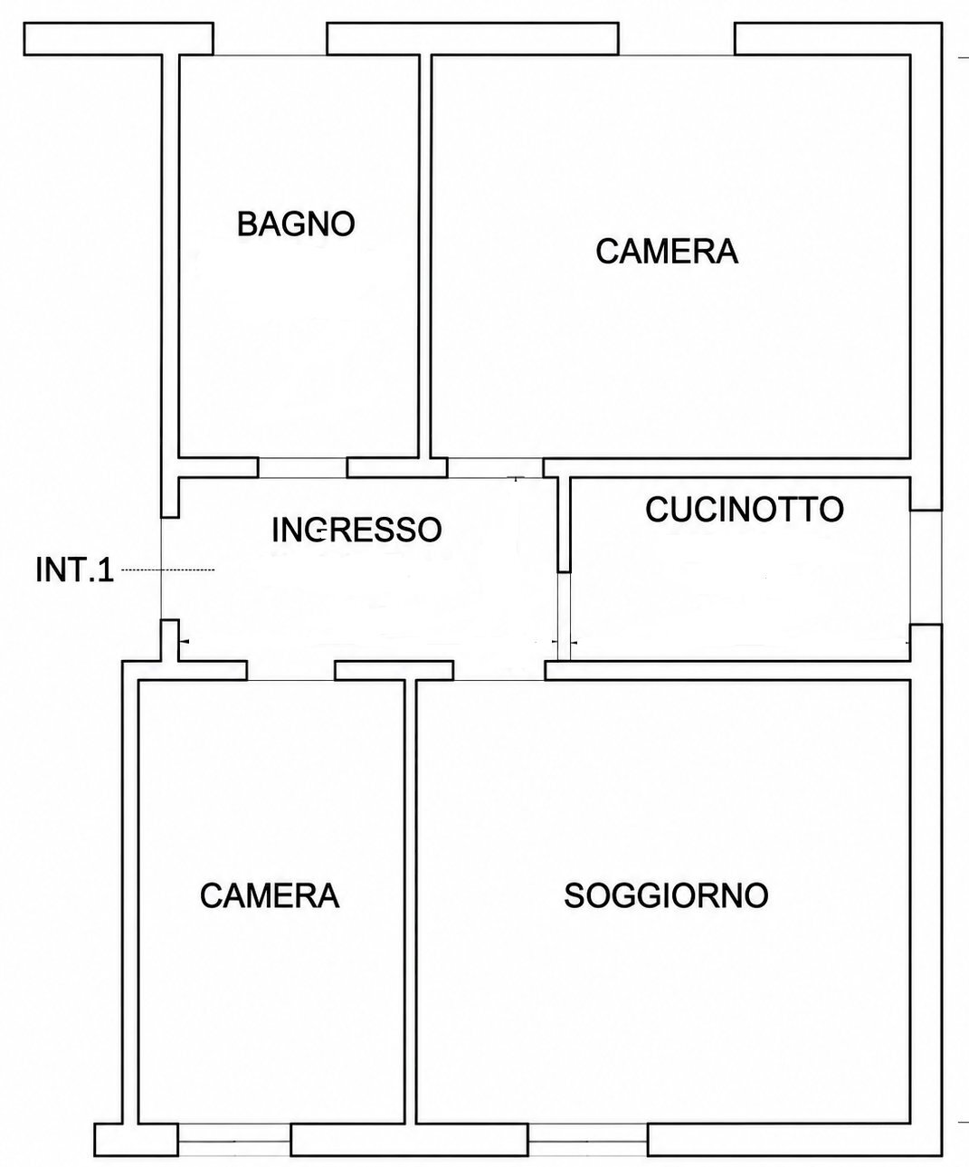 Trilocale Via Monfalcone, 41, Modena (zona Buon Pastore - Parco Amendola) - planimetria 1