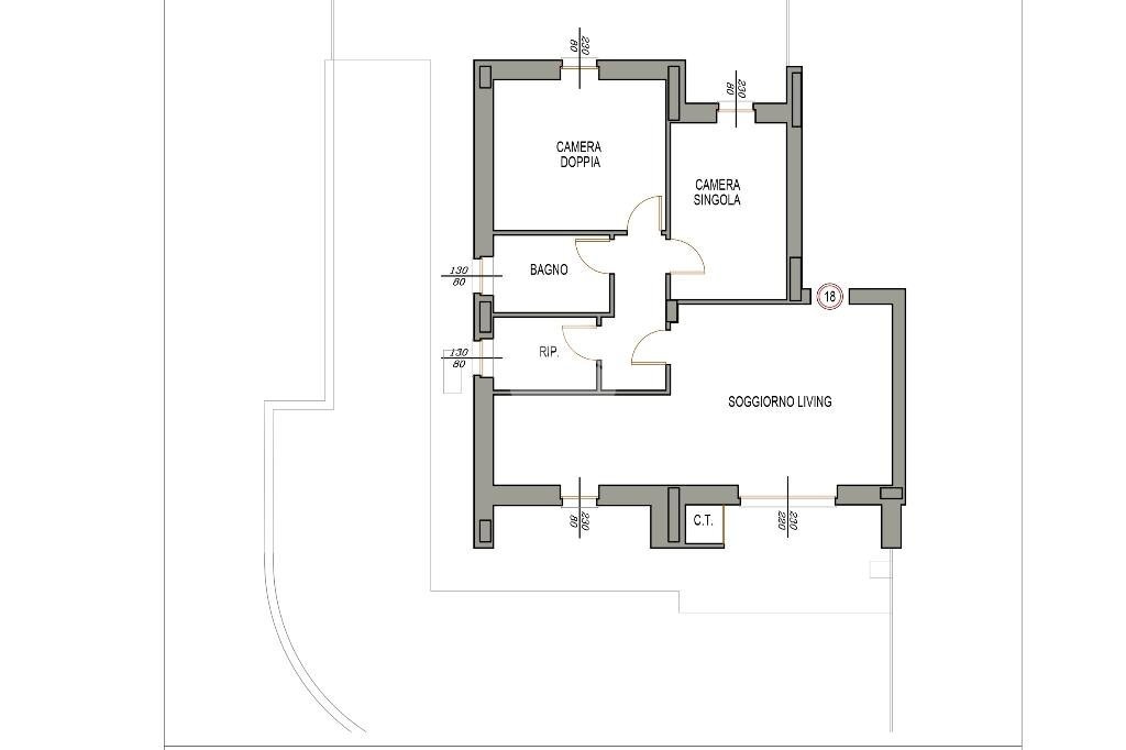 Four-room apartment Via Belgio, Orbassano - floor plans 1