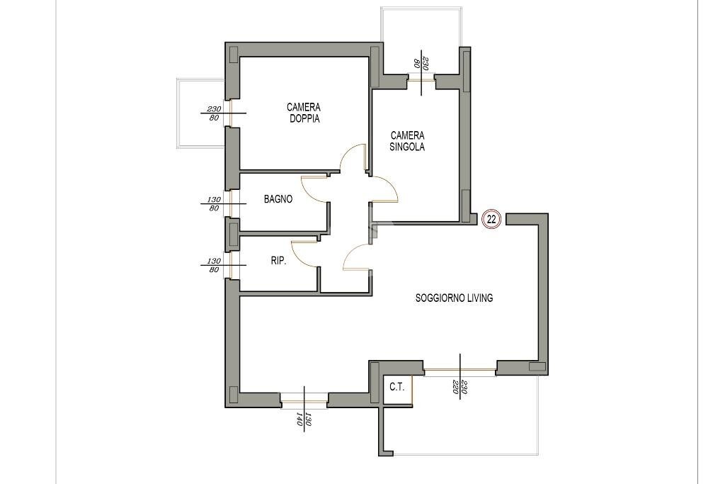 Four-room apartment Via Belgio, Orbassano - floor plans 1