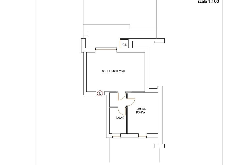 Two-room apartment Via Belgio, Orbassano - floor plans 1