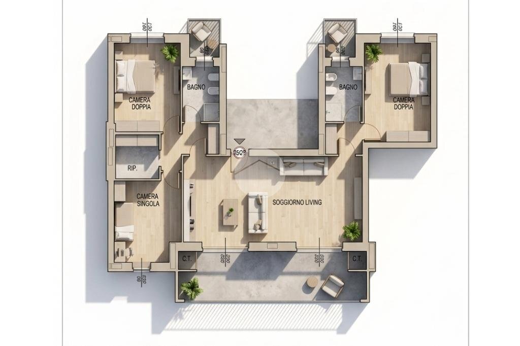 Apartment Via Belgio, Orbassano - floor plans 1