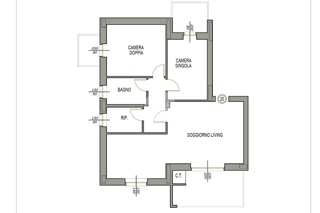 Four-room apartment Via Belgio, Orbassano - floor plans 1