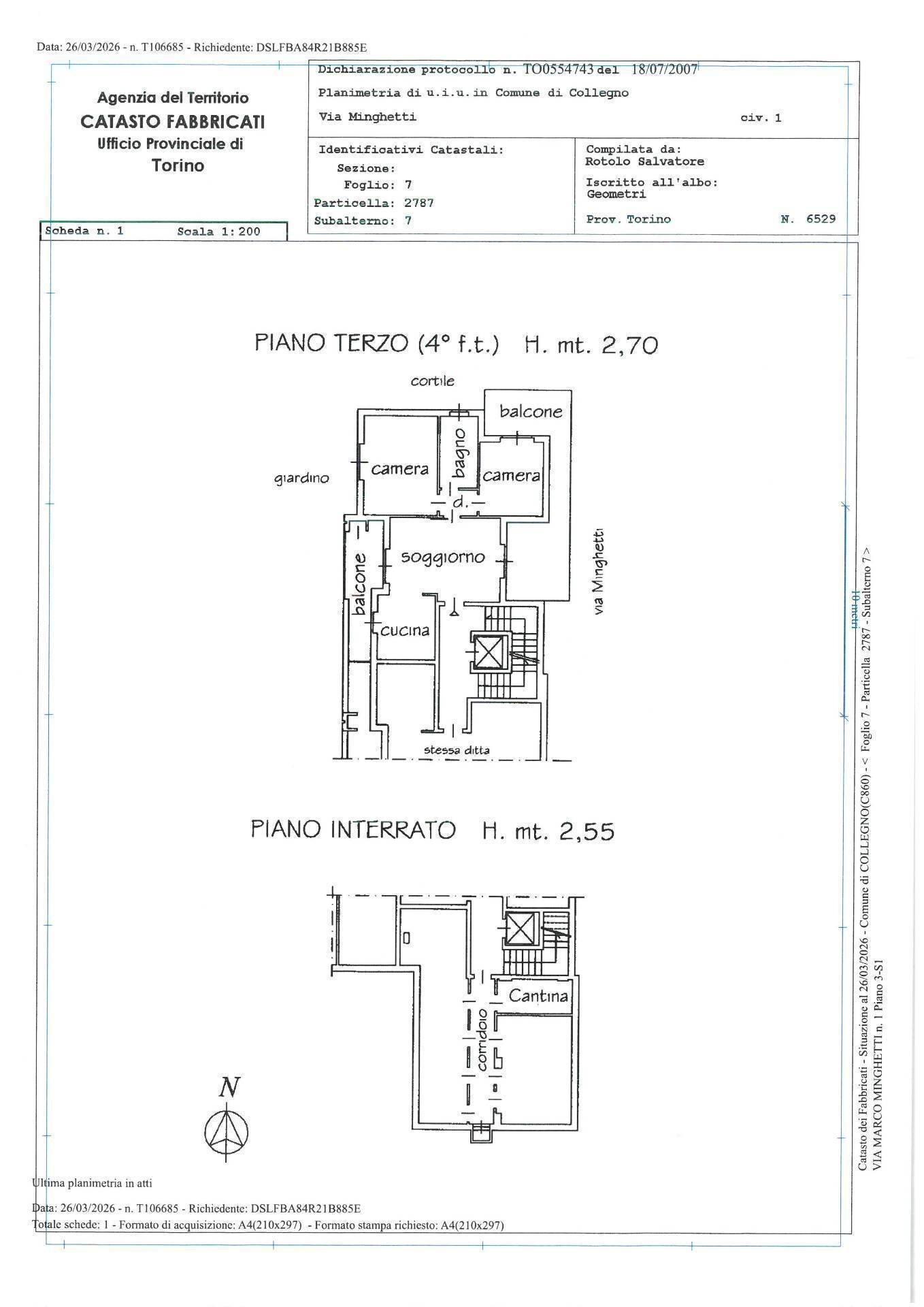 Foto 32 - Casa semi indipendente Via Minghetti
 
1, Collegno - planimetria 1