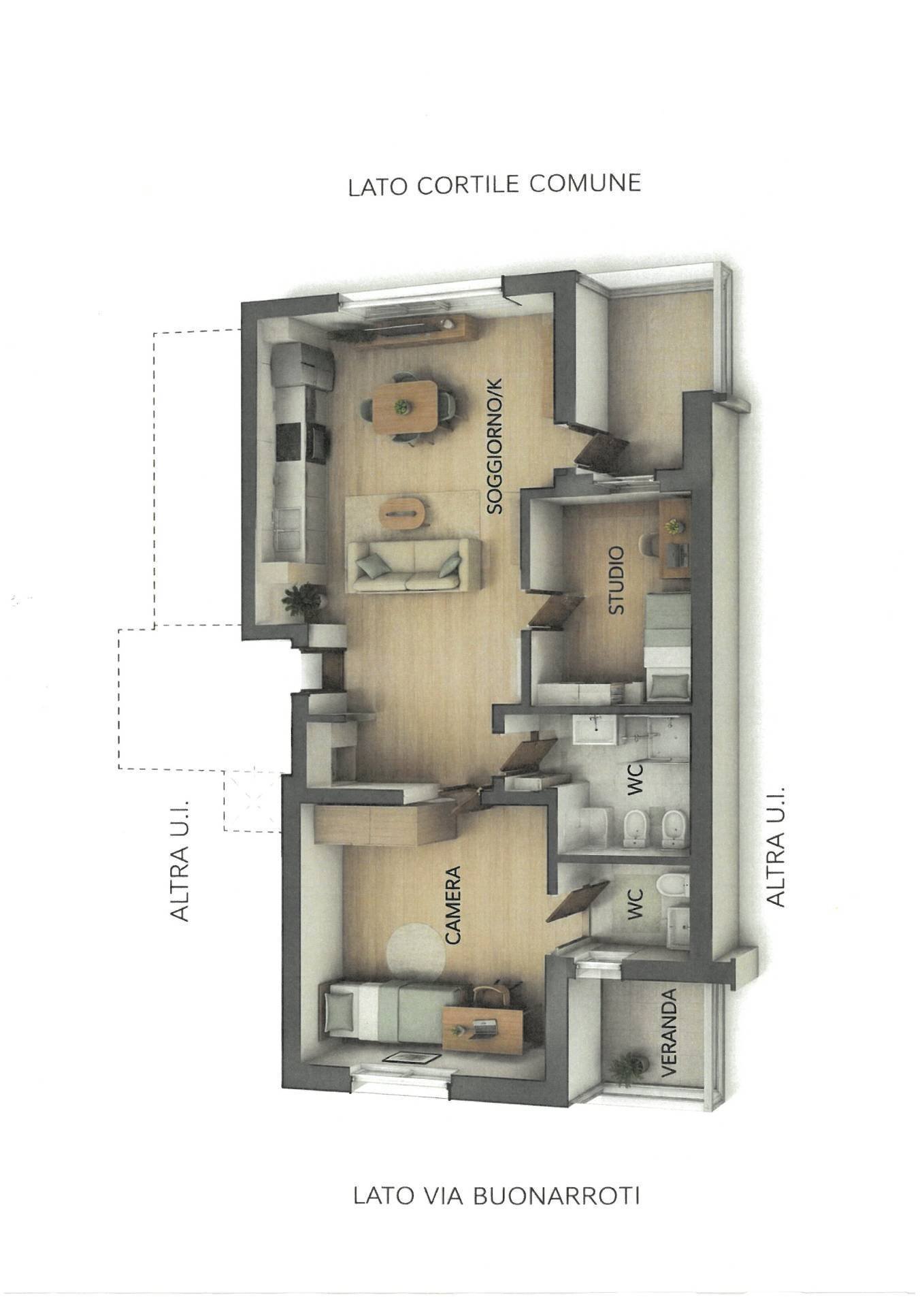 Foto 1 - Three-room apartment Via Michelangelo
 
53, Grugliasco - floor plans 1