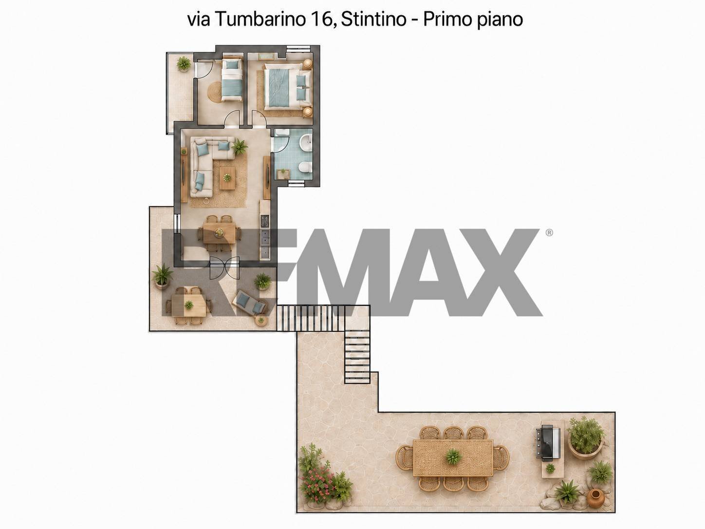 Pianta 2D - Three-room apartment Via Tumbarino
 
16, Stintino - floor plans 1