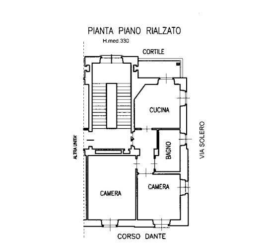Trilocale via Arquata, 13/18, Torino (zona Crocetta) - planimetria 1