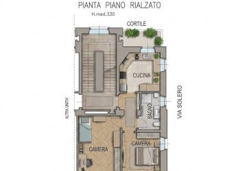 Planimetria - Trilocale via Arquata, 13/18, Torino (zona Crocetta) - foto 17