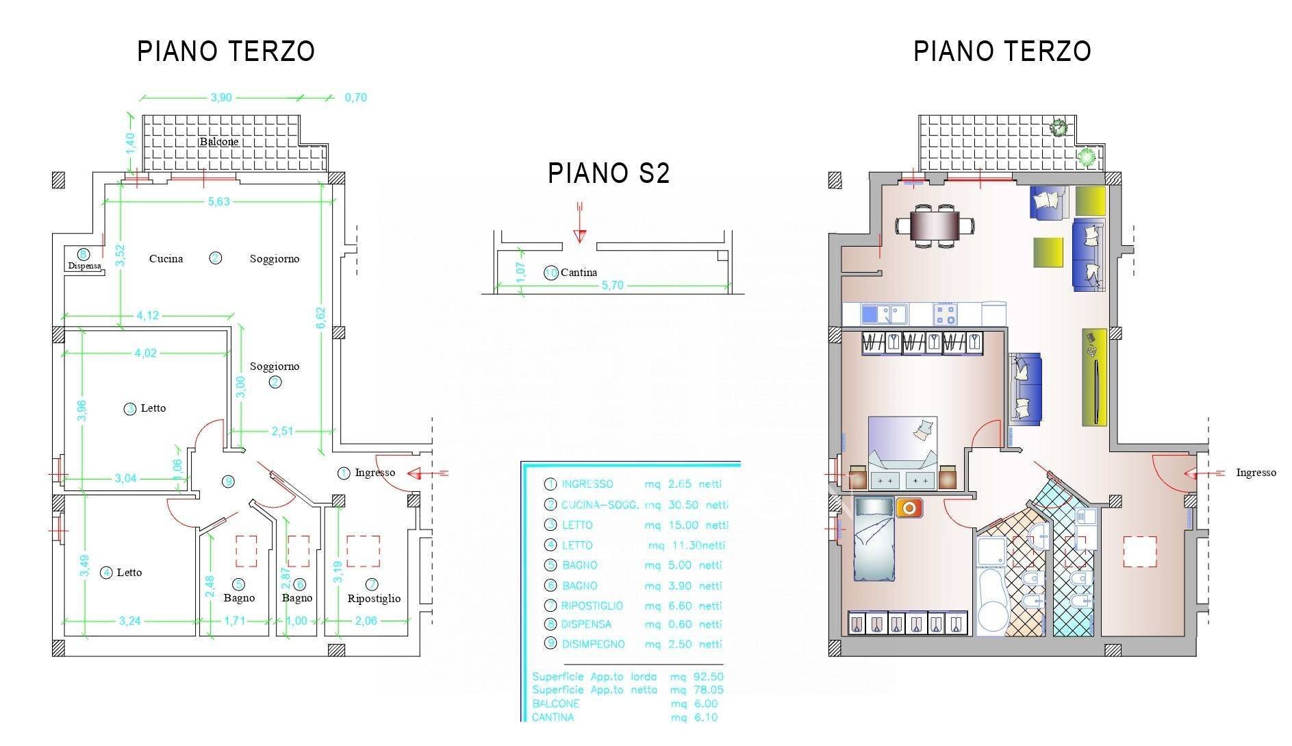 Foto 15 - Three-room apartment Via Roma
 
100, Mirabello Sannitico - floor plans 1