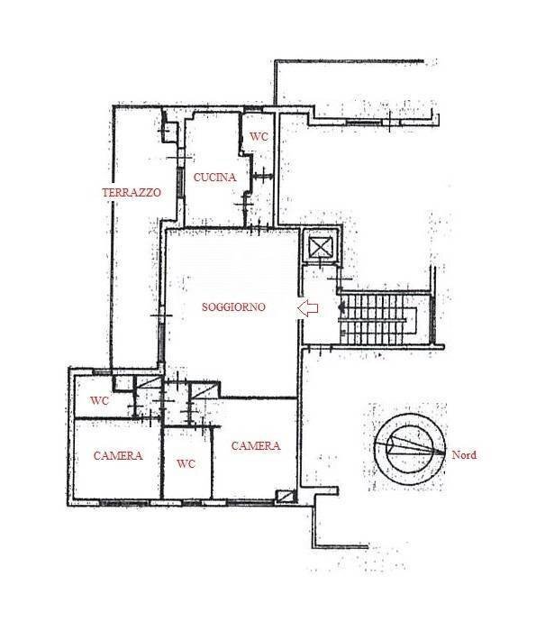 Foto 38 - Trilocale VIALE CORTINA D'AMPEZZO
 
186, Roma - planimetria 1