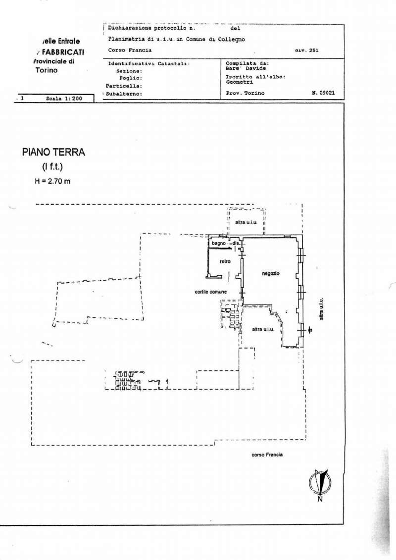 planimetria - Shop corso Francia, 251 bis, Collegno - floor plans 1
