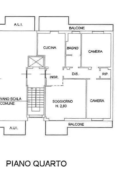 Trilocale via Fra' Galgario, 12B, Varese (zona Montello) - planimetria 1