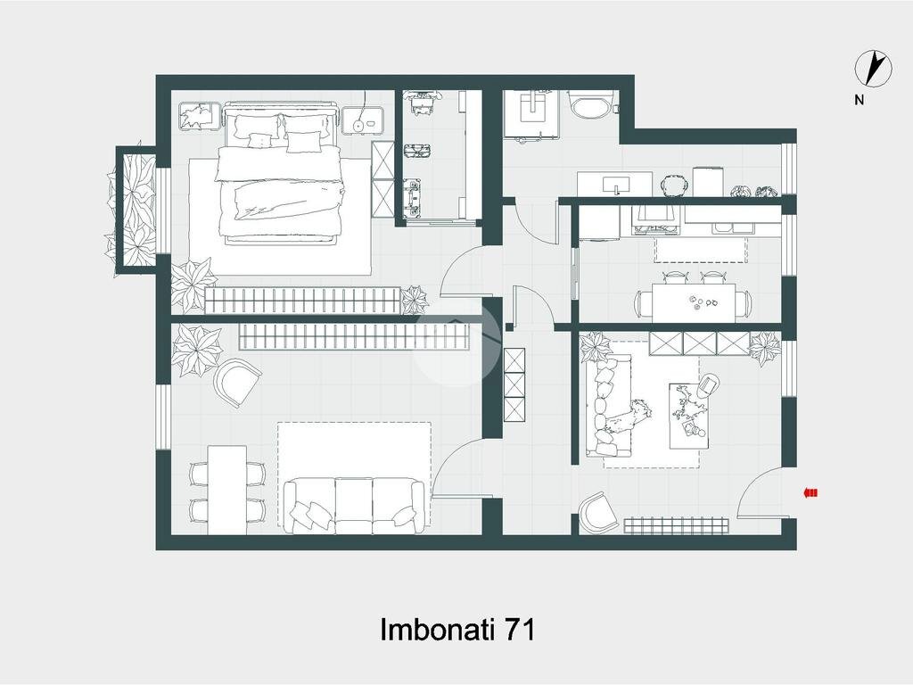 Three-room apartment Via carlo imbonati, Milano (neighborhood Dergano) - floor plans 1