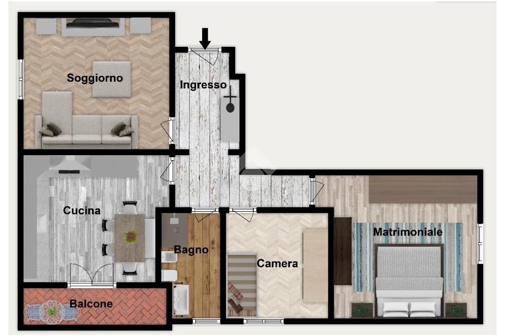 Quadrilocale Via Giulia De Vincenzi, Genova (zona Molassana) - planimetria 1