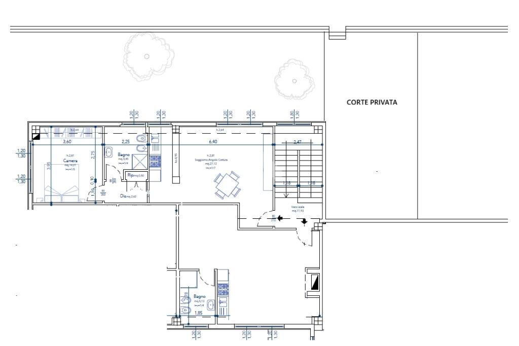 Four-room apartment Via Caduti di Melissa, Casalecchio di Reno - floor plans 1