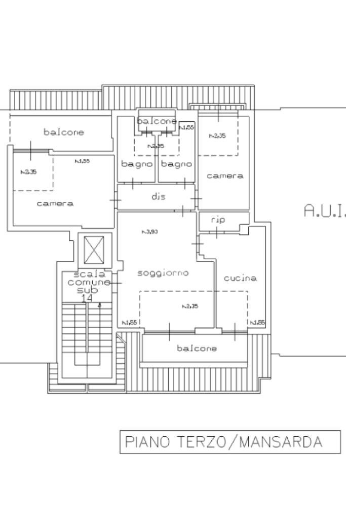 Three-room apartment Via milano, Vittuone - floor plans 1