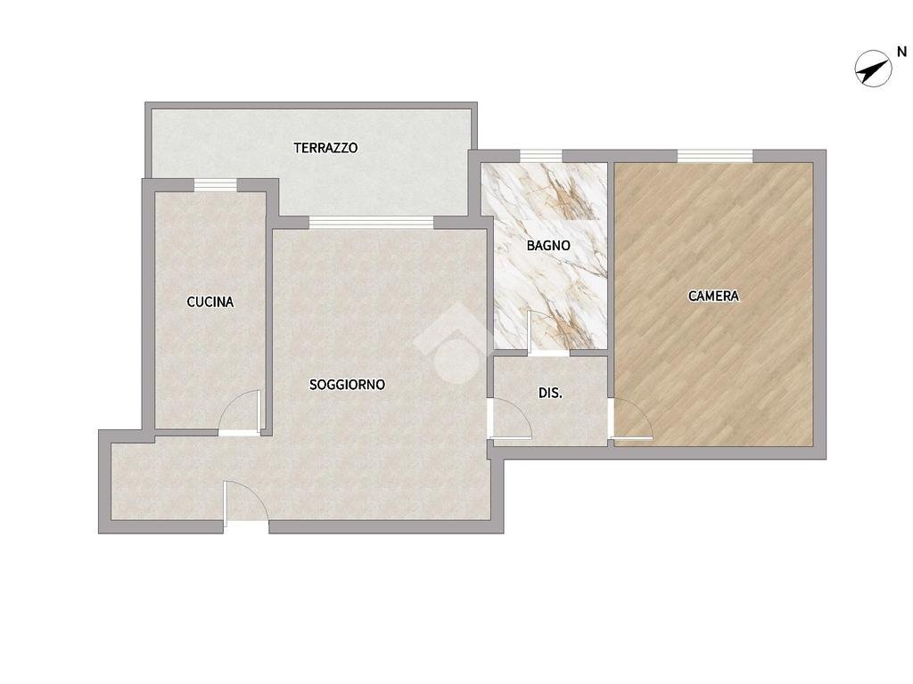 Two-room apartment Via Piave, Rescaldina - floor plans 1