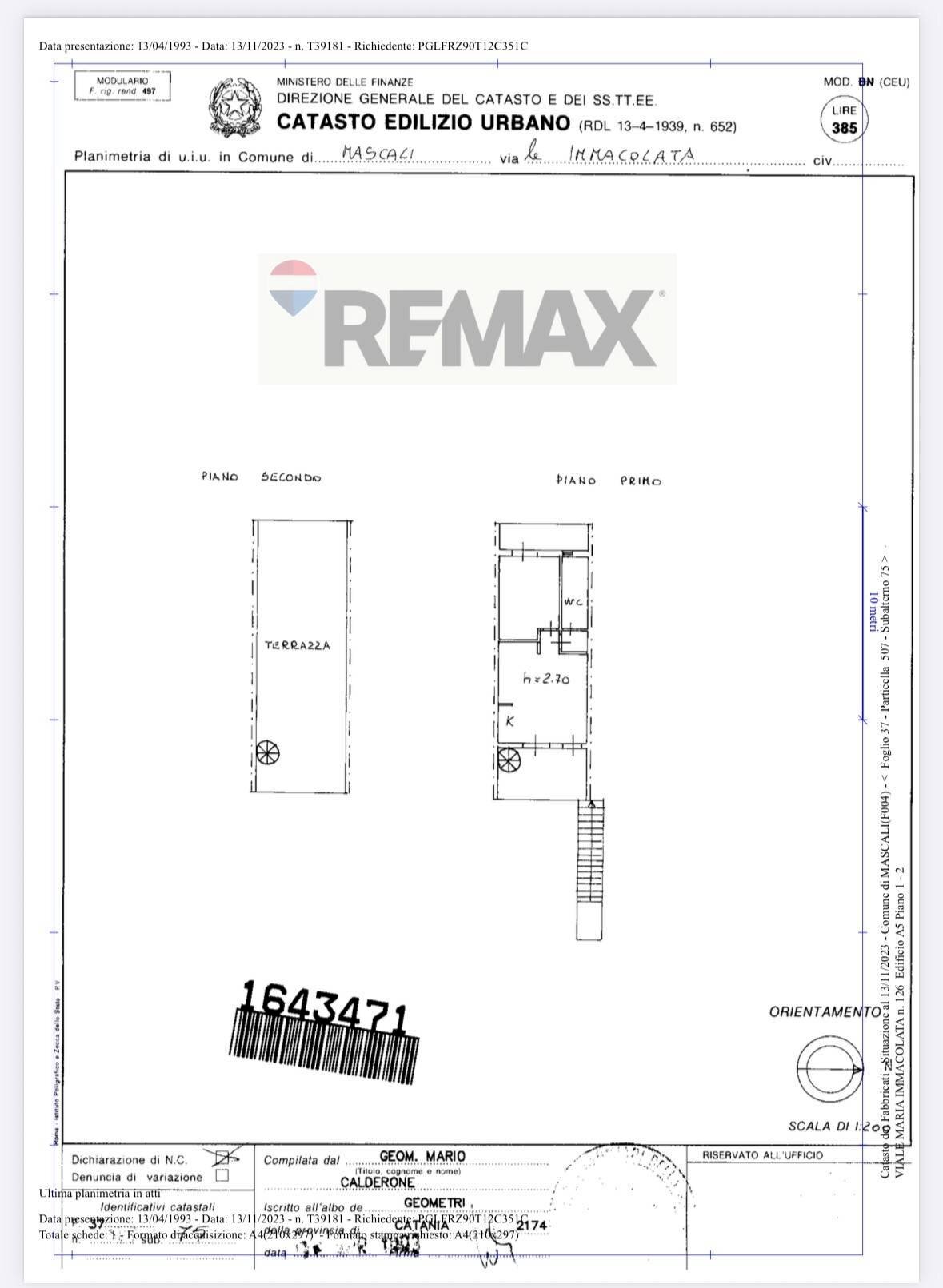 Pianta 2D - Bilocale Viale Maria Immacolata
 
126, Mascali - planimetria 1