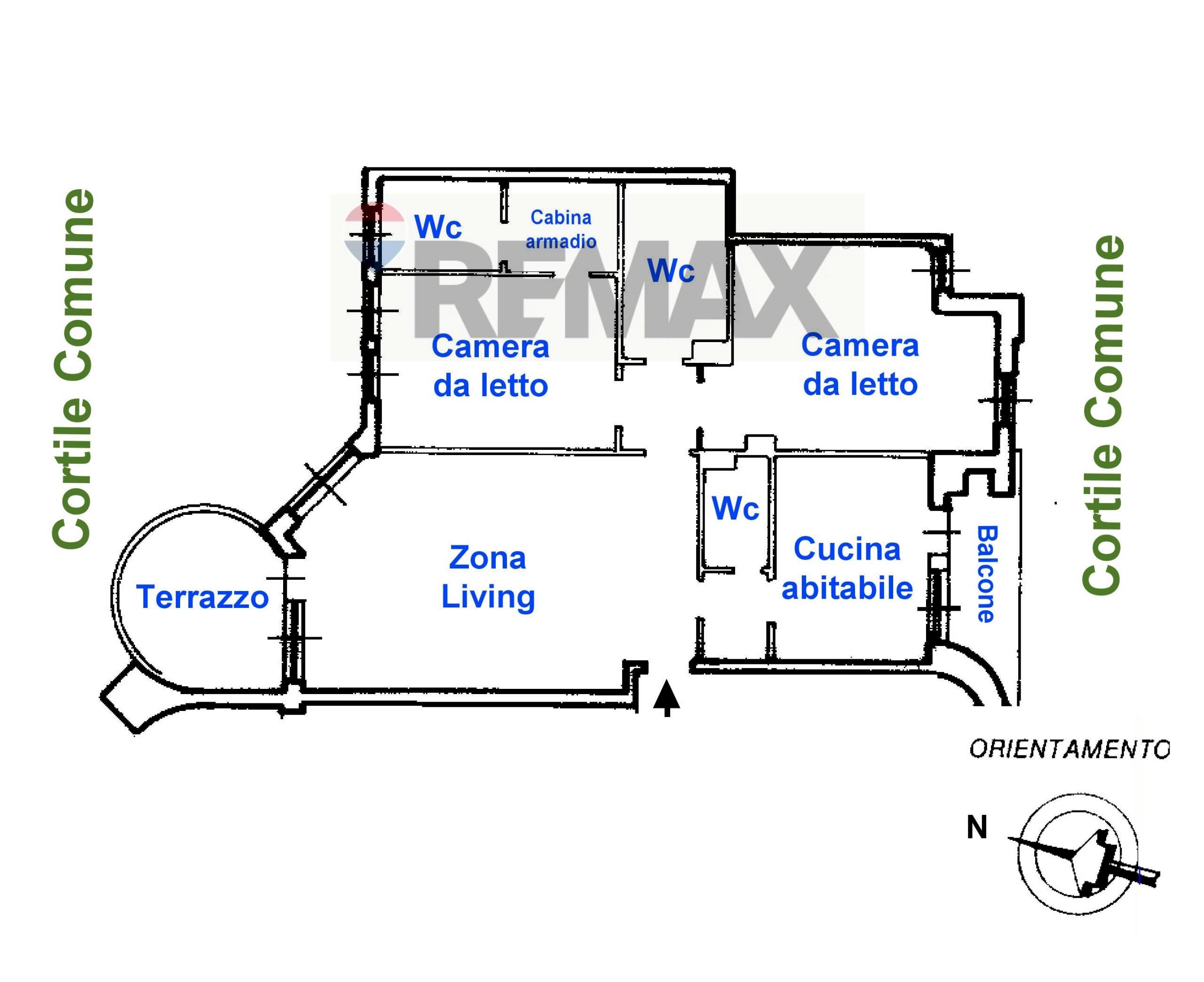 Pianta 2D - Three-room apartment Via Labus
 
17, Milano - floor plans 1