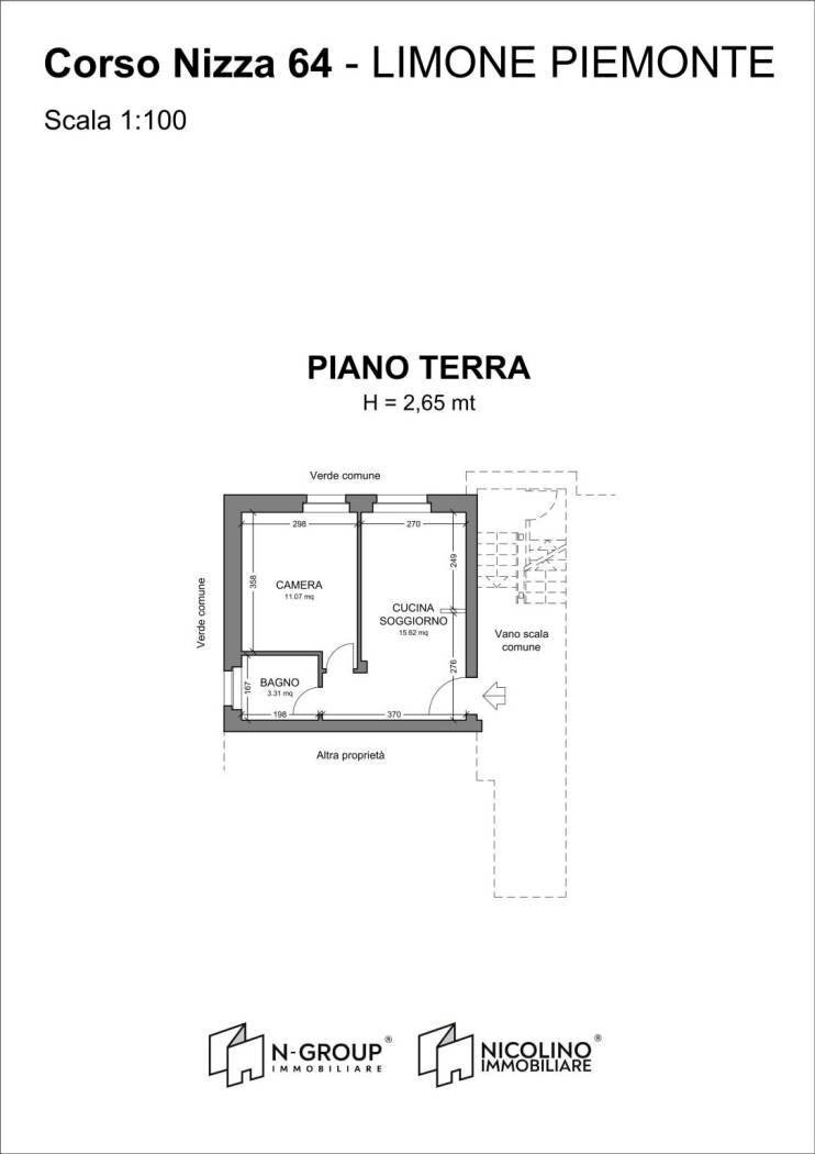 Two-room apartment corso Nizza, 64, Limone Piemonte - floor plans 1