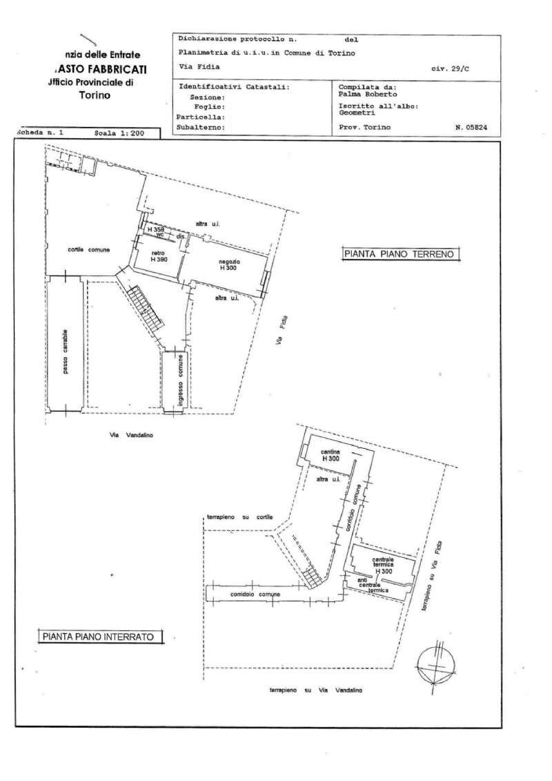 PLANIMETRIA - Negozio via Fidia, 29/C, Torino (zona Pozzo Strada) - planimetria 1