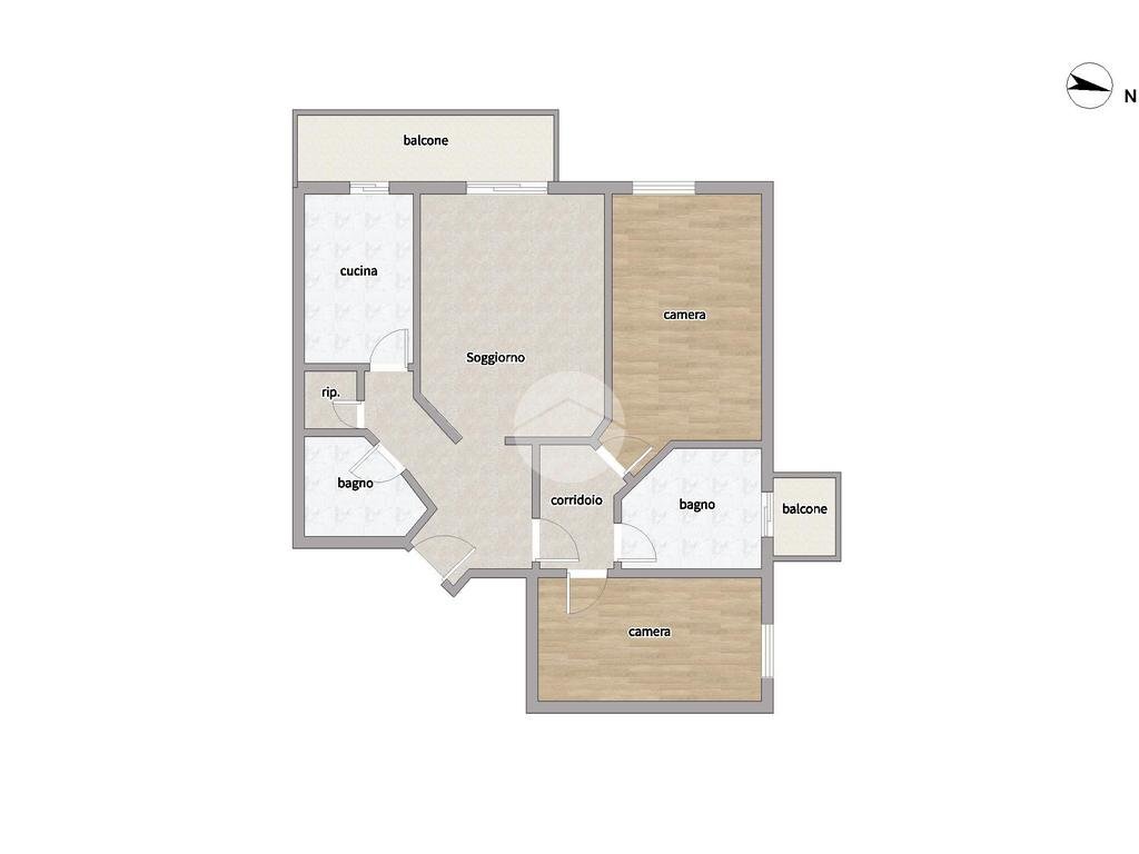 Three-room apartment Via Giuseppe Di Vittorio, Settimo Milanese - floor plans 1