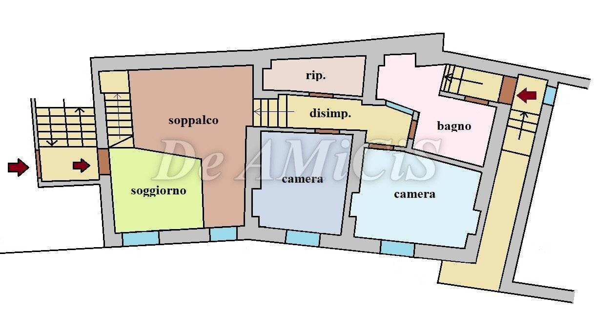 Four-room apartment via Roma, 7, Apricale - floor plans 1