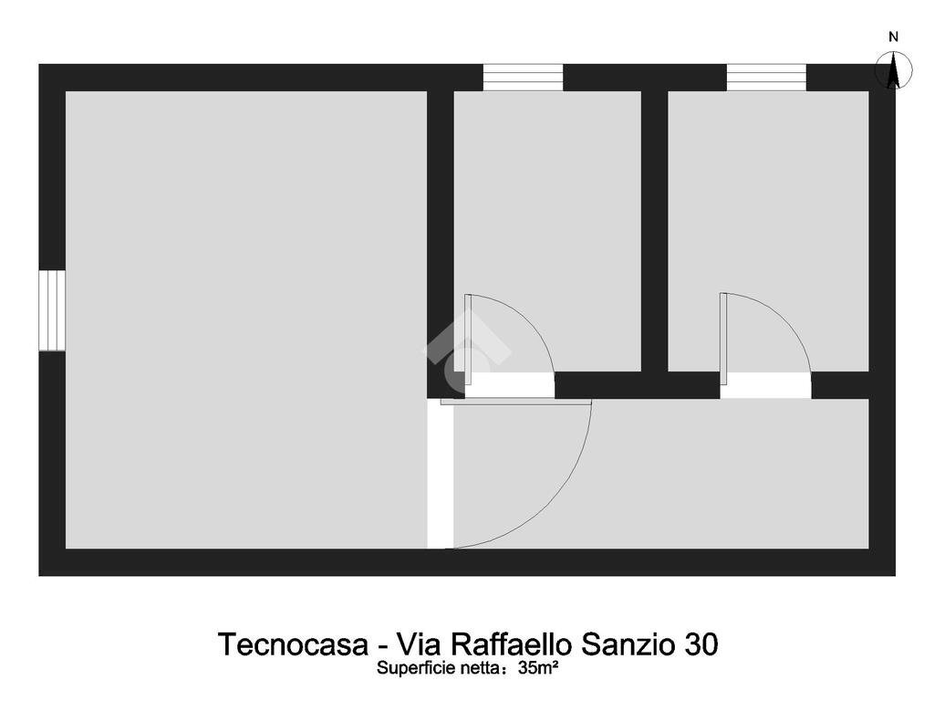 One-room apartment Via Bartolomeo Panizza, Milano (neighborhood Washington) - floor plans 1