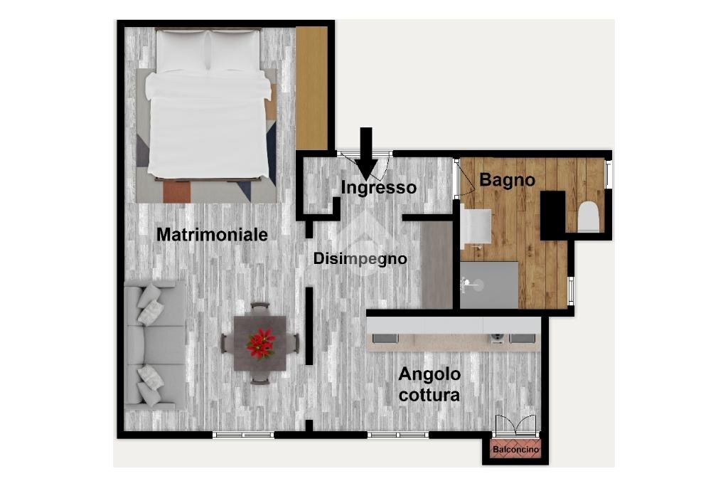Bilocale Scalinata San Carlo, Genova (zona Centro Storico) - planimetria 1