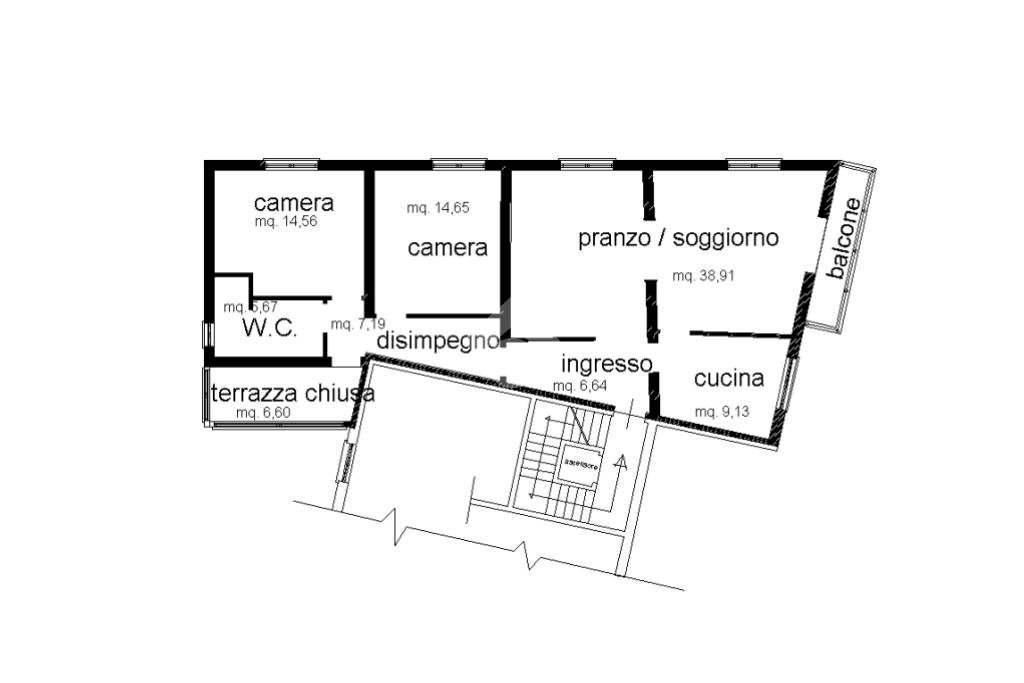 Four-room apartment Viale Storchi, Modena (neighborhood Circoscrizione 1) - floor plans 1