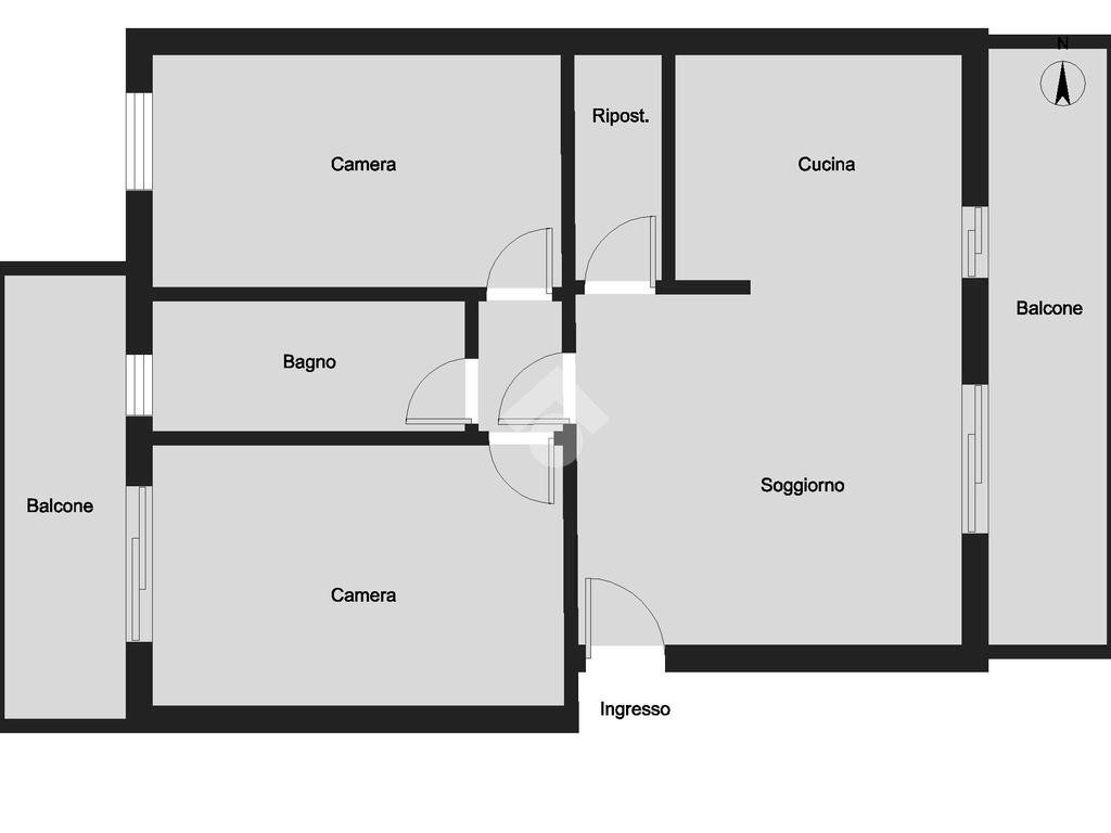 Trilocale Via V. Veneto, Cornaredo - planimetria 1