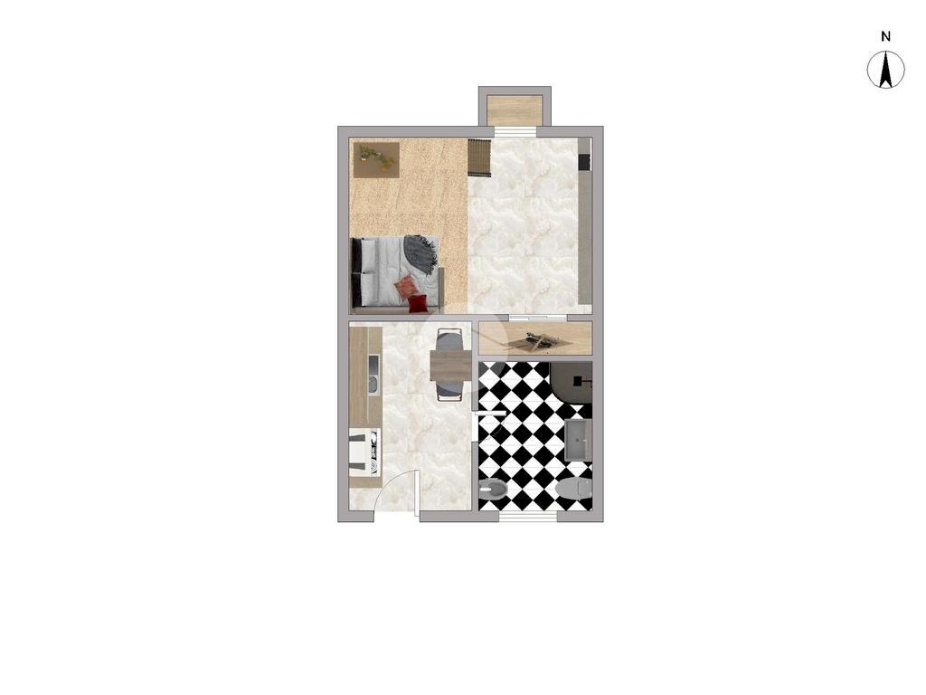 One-room apartment Via Luigi Cadorna, Corsico - floor plans 1