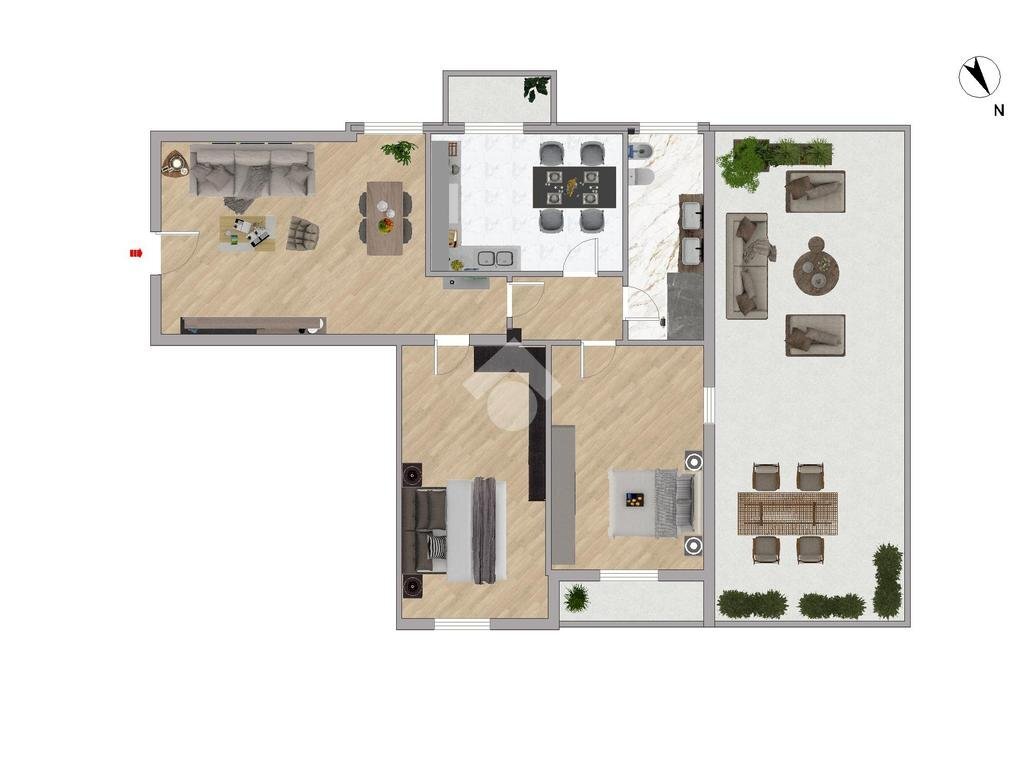Three-room apartment Vicolo Dossena, Rescaldina - floor plans 1