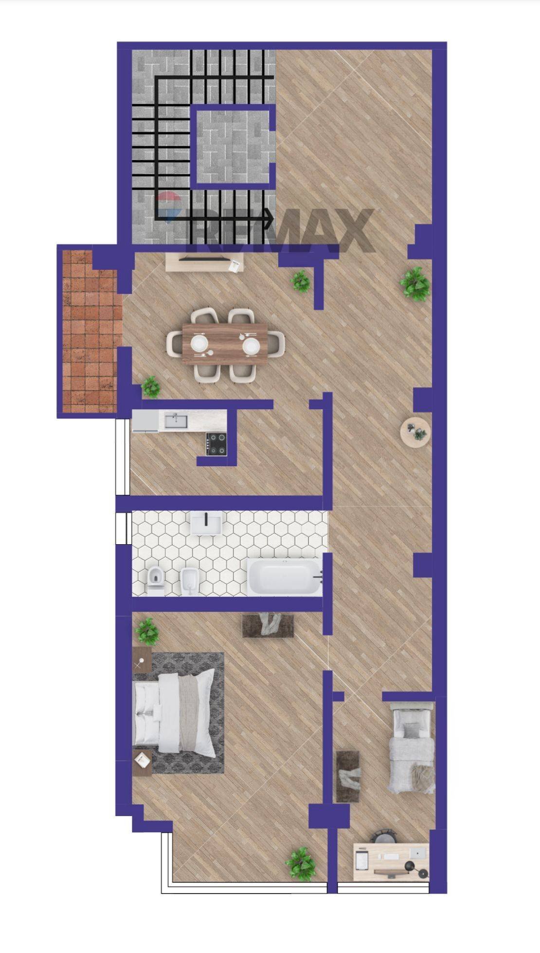 Pianta 2D - Appartamento Viale Cavour
 
142, Ferrara - planimetria 1