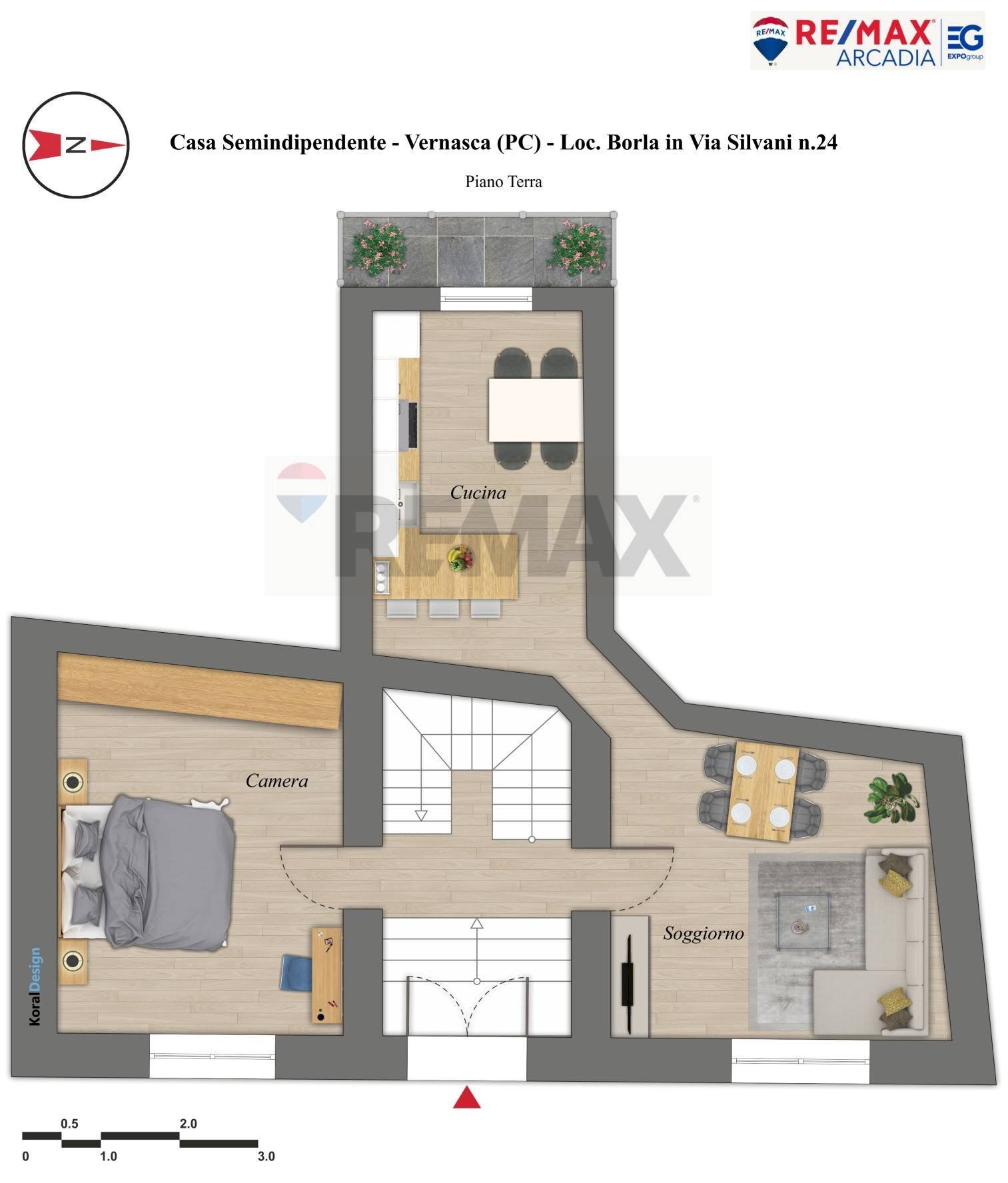 Pianta 2D - Semi-detached house Via Silvani
 
24, Vernasca - floor plans 1