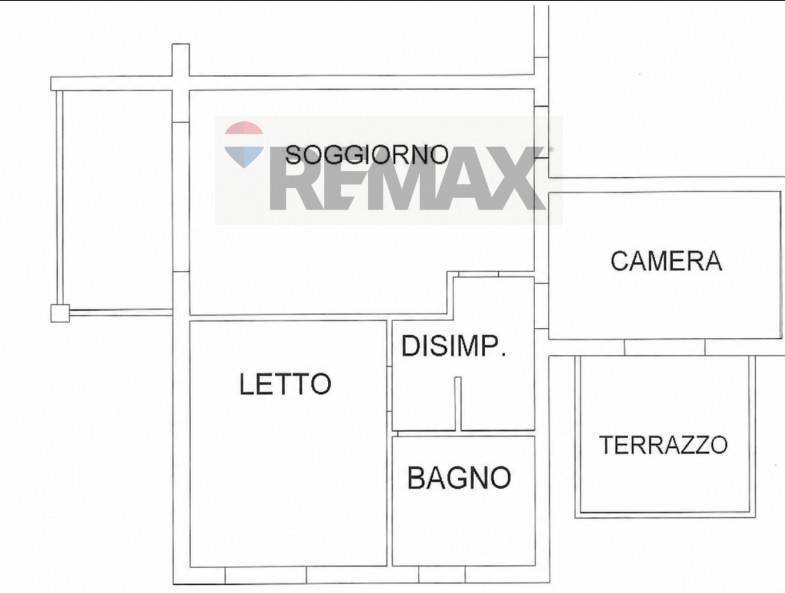Pianta 2D - Trilocale via nando pesci
 
26, Medesano - planimetria 1