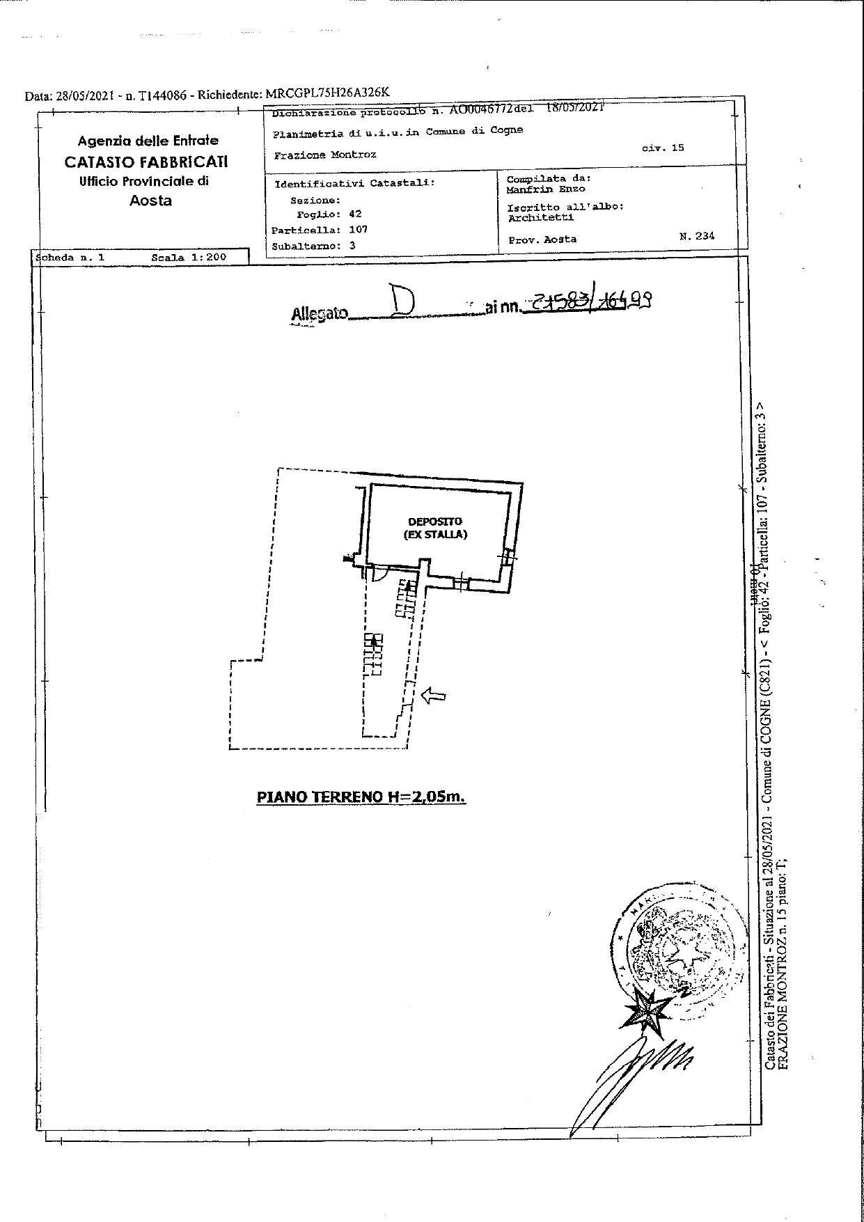 Foto 22 - Four-room apartment Località Montroz, Cogne - floor plans 1