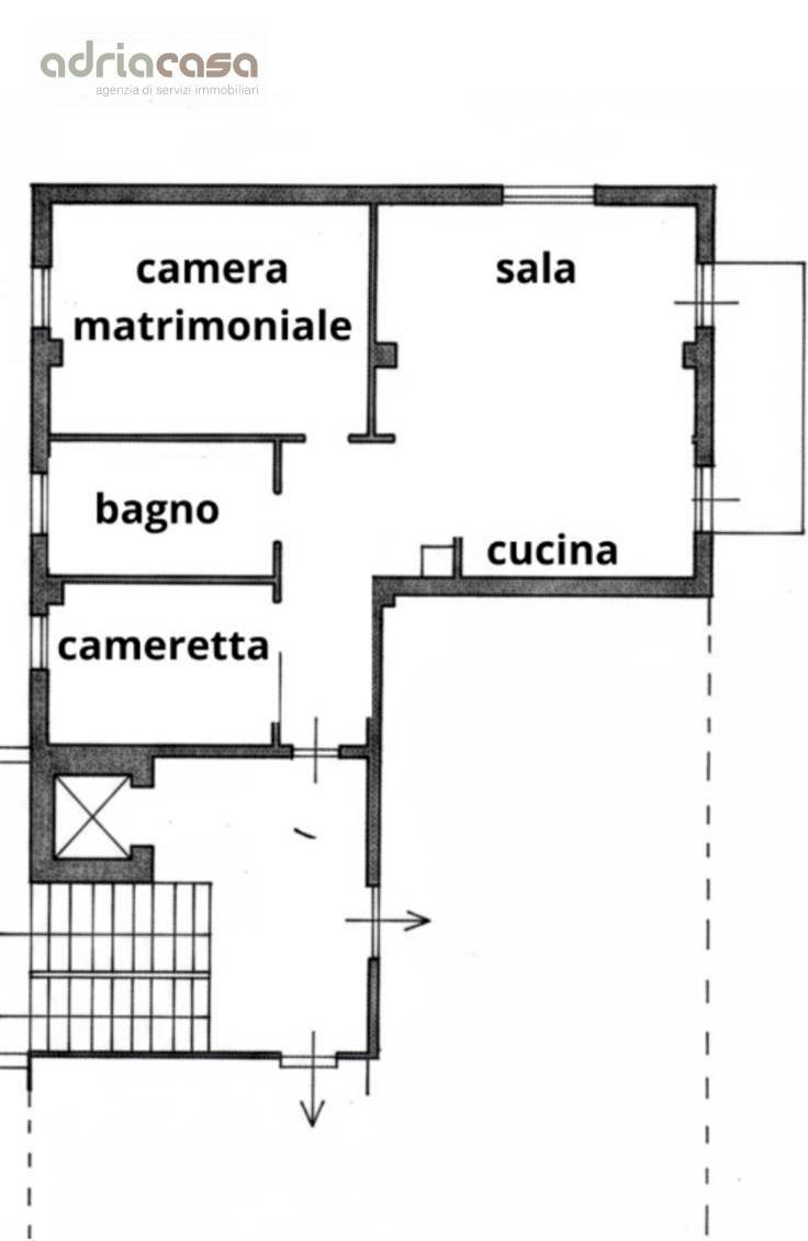 Foto 13 - Trilocale Viale Regina Elena, Rimini - planimetria 1