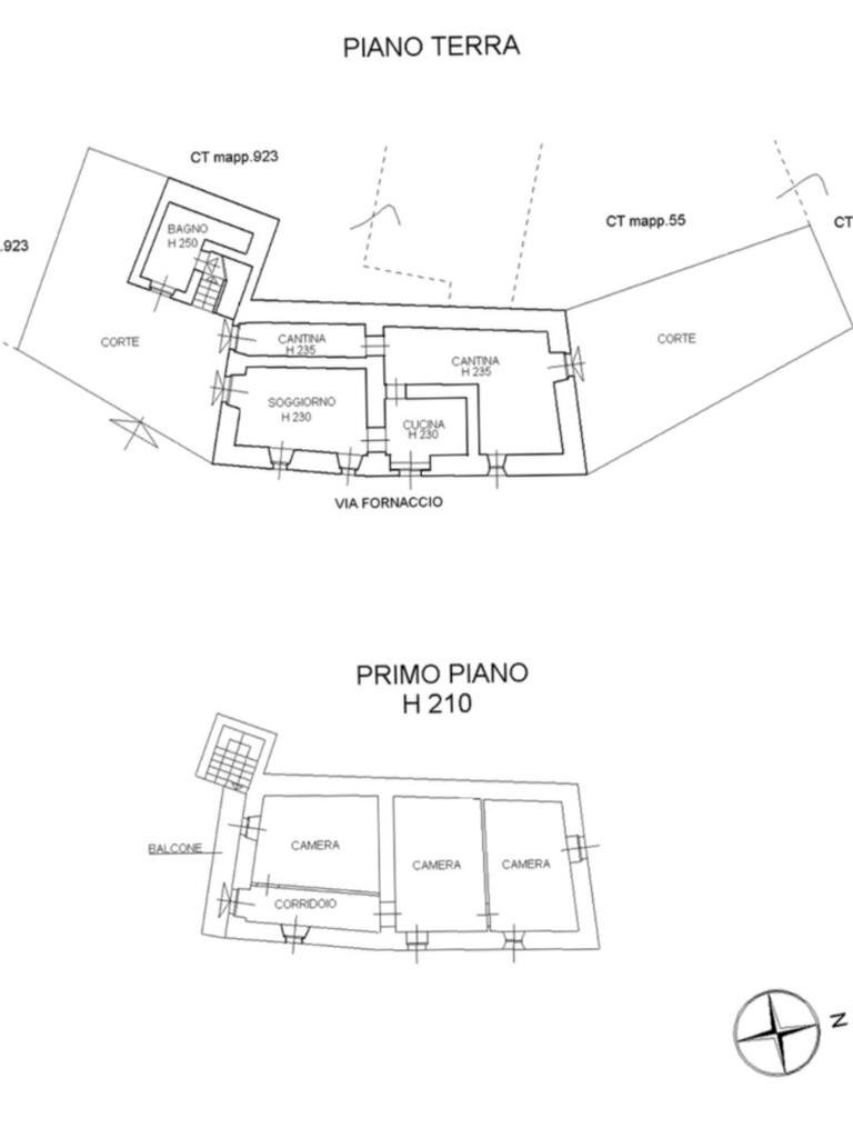 Semi-detached house Via Fornaccio, Casale Corte Cerro - floor plans 1