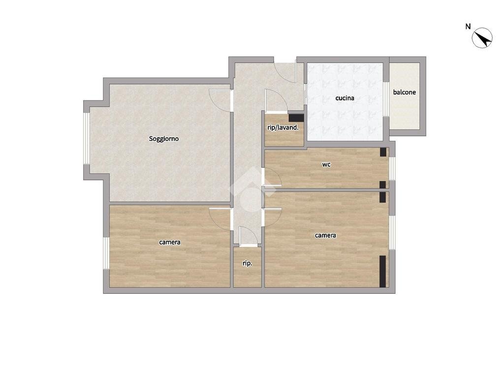 Trilocale Via Betti Ugo, Milano (zona Gallaratese) - planimetria 1