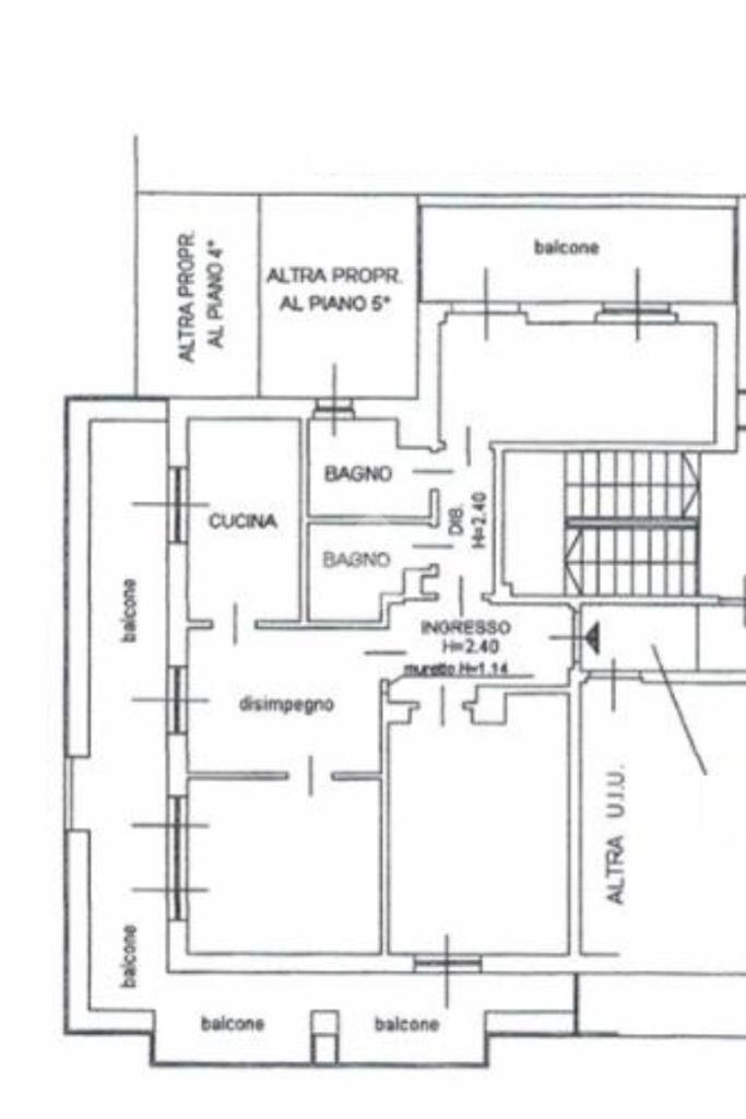 Quadrilocale Via Olona, Milano (zona San Vittore) - planimetria 1