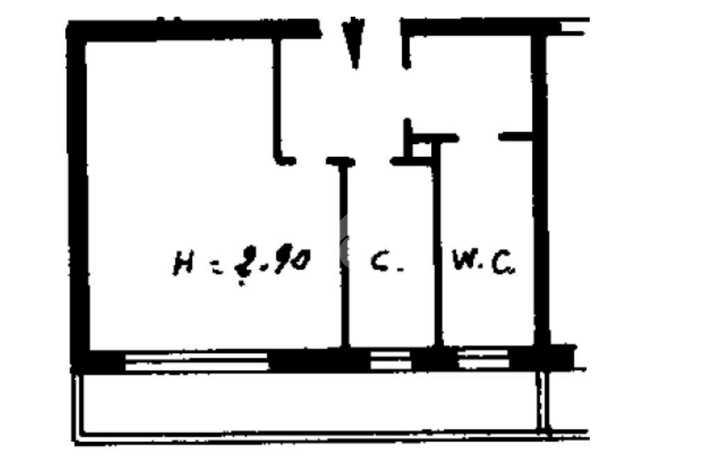 One-room apartment Via Paul Valery, Milano (neighborhood Barona) - floor plans 1