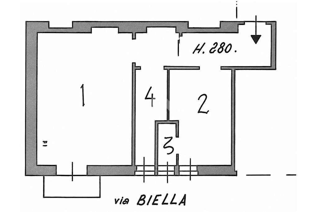 Bilocale Via Biella, Milano (zona Barona) - planimetria 1