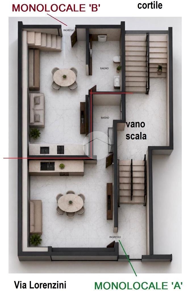 Monolocale Via Carlo Lorenzini, Torino (zona Borgo Vittoria) - planimetria 1