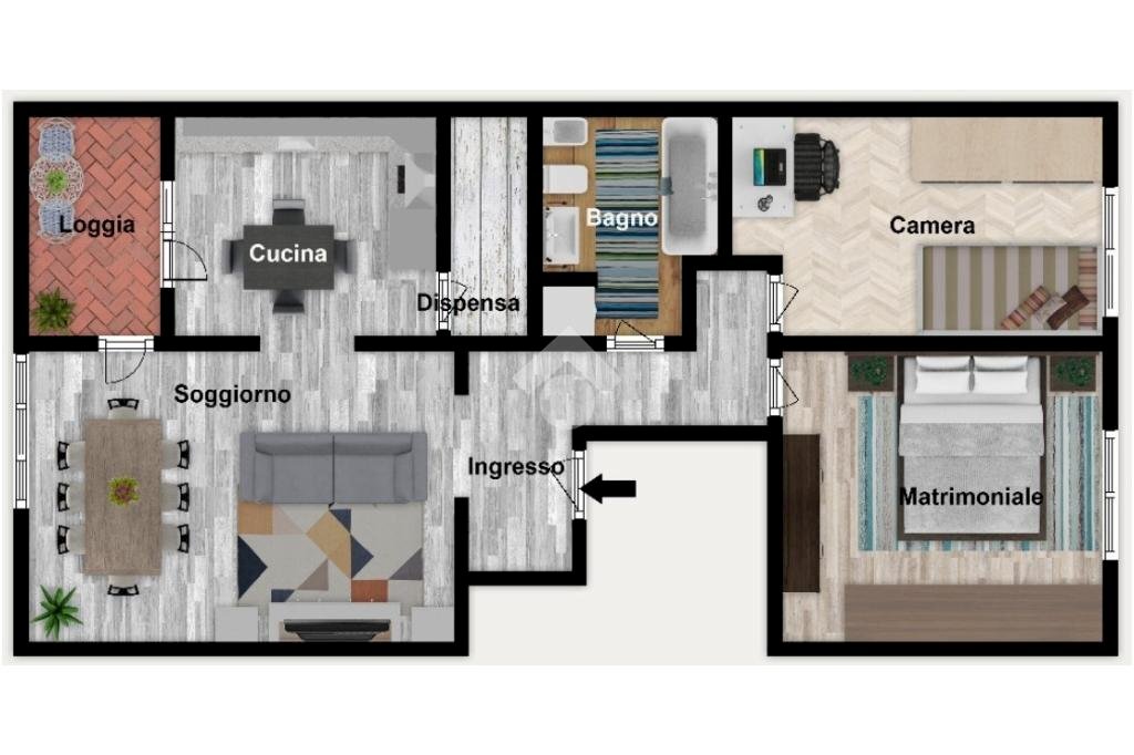 Four-room apartment Via Val Fontanabuona, Genova (neighborhood Sant'Eusebio) - floor plans 1