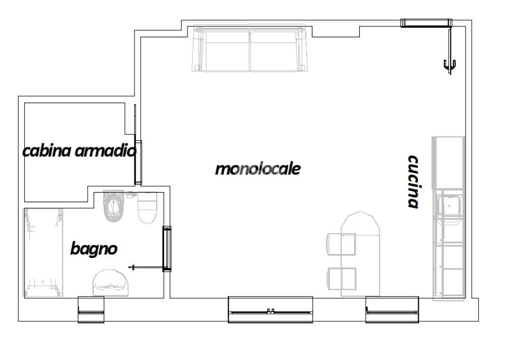 One-room apartment Prima strada, Segrate - floor plans 1