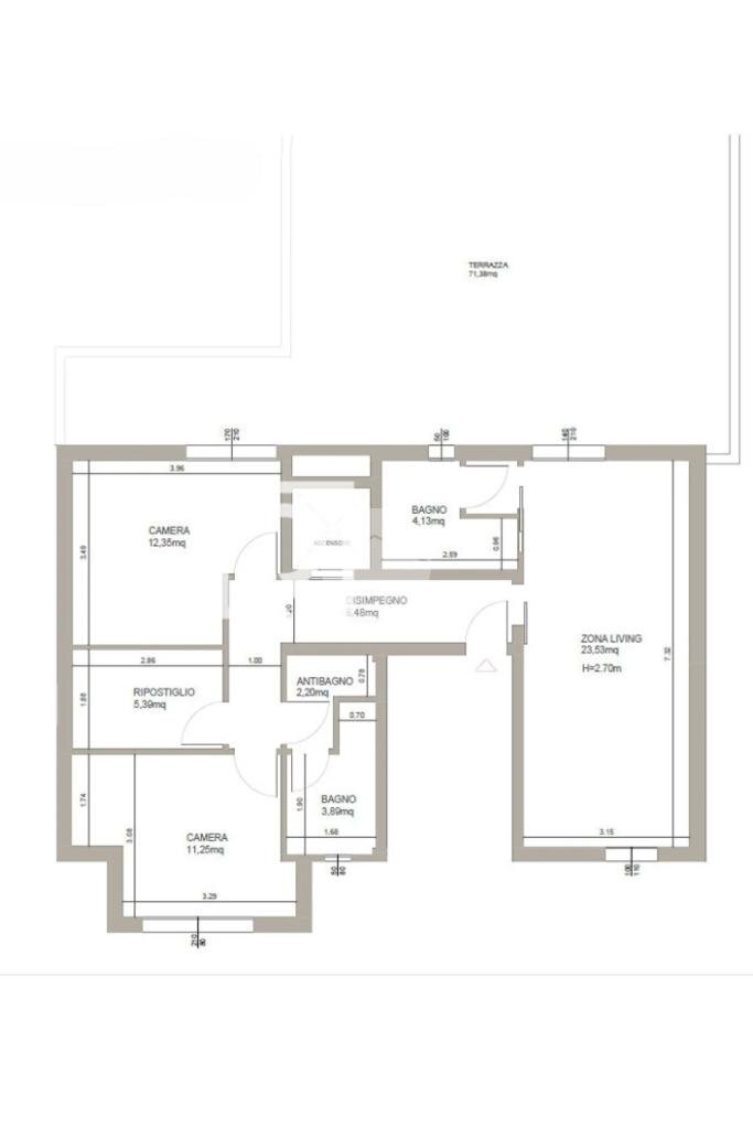 Three-room apartment Via primo maggio, Gatteo - floor plans 1